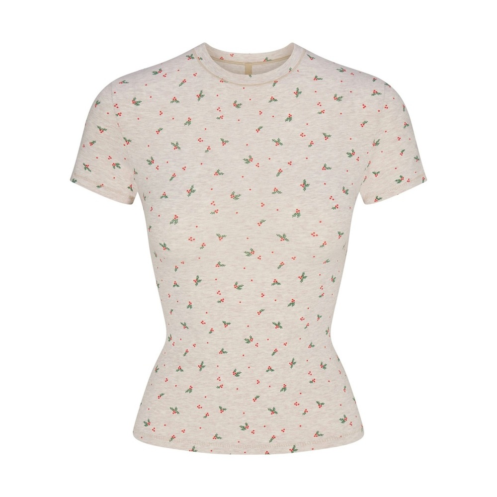 NWOT SKIMS Limited Edition Oatmeal Holly Cotton Jersey Tee